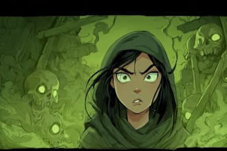 create high detailed illustration in distressed comic style