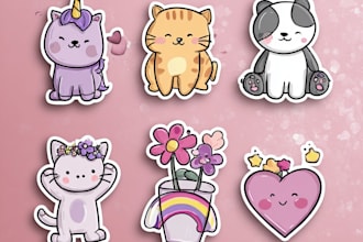design cute stickers, custom sticker packs, personalized sticker art