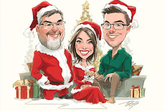 draw christmas cartoon caricature