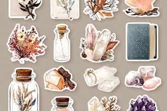 create digital stickers for planner, journal or etsy shop