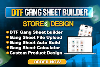 design your shopify dtf printing website with gang sheet builder