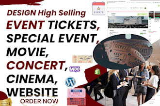 design event ticket website, special event planning booking listing website