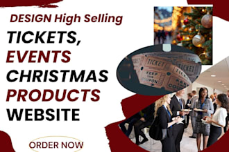 design event ticket website, event planning booking listing management website