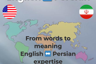 translate farsi to english and english to farsi professionally