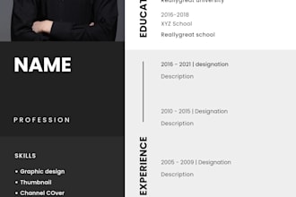 create a professional CV or resume with modern clean design