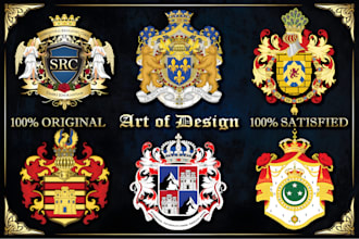 design vintage heraldic family crest coat of arms logo