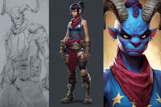 design character fantasy illustration for dnd pathfinder