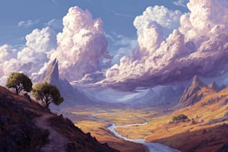 create fantasy landscape or enviroment art