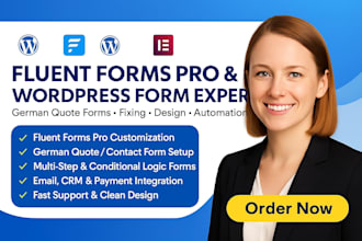 fix, create or design german quote wpform, fluent forms pro, fluent form expert