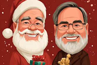 draw christmas cartoon caricature