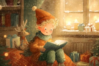 illustrations magical christmas, halloween children book illustrations