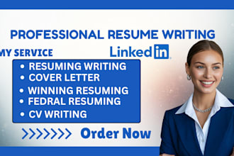 create linkedin profile, cover letter or resume writing and resume writer