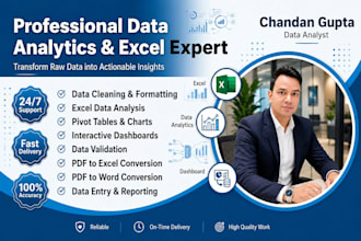 create excel reports, data analysis  and dashboard specialist