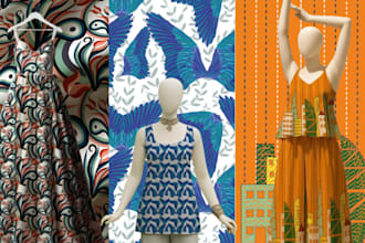 surface pattern design for fabric and print on demand