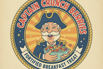 design a vintage cereal logo with a classic and nostalgic style