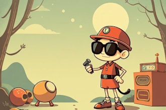 draw retro vintage illustration cartoon character