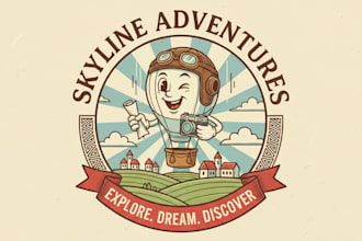 make a cartoon logo with vintage typography