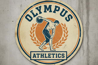 design a vintage sportswear logo with a classic, bold, and retro style