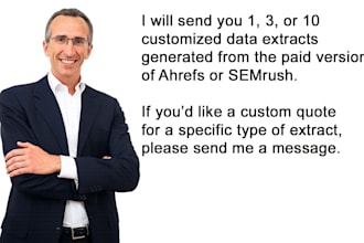 extract customized data from ahrefs or seozoom paid plans