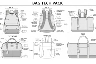 design tote bags, duffle bags, backpacks, and handbags with complete tech packs