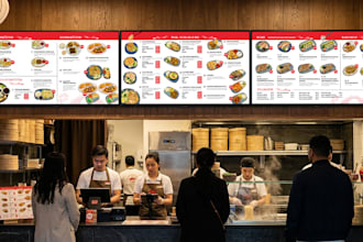 design a digital menu board, TV menu or animated menu