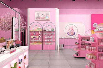 renovate beauty store interior,cosmetics store design,wellness spa,skincare shop