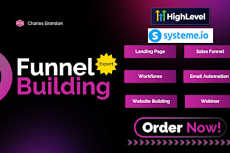 build workflows, sales funnel, landing page on gohighlevel and syteme io website