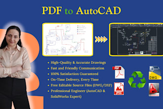 convert PDF, photo, or hand sketch into autocad dwg drawing