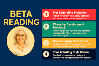 beta  read your romance, fantasy novel and provide honest feedback