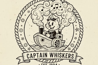 create a playful vintage cartoon logo