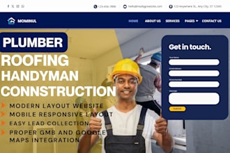 design roofing, hvac, handyman, construction website
