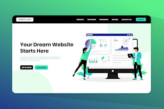 create modern website graphics and flat landing page illustrations