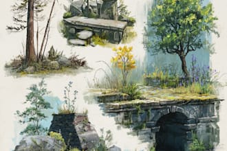 design environment concept art landscape image in photoshop