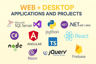 do c sharp, dotnet, asp net core, blazor, web, desktop maui app and projects