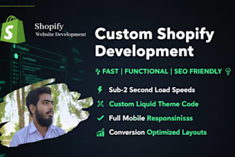 develop a custom shopify store with fast loading and responsive design