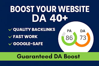 increase domain authority da 0 to 40 whitehat manually work