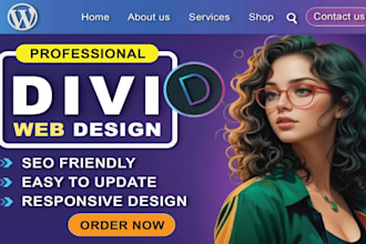 design a professional wordpress website using divi theme and page builder