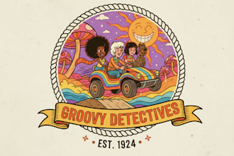 make a 70s saturday morning cartoon logo