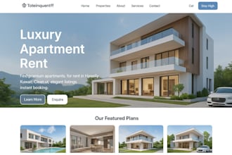 build a professional property rental web with online listing and booking system