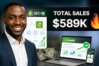 build digital product shopify site, ecommerce site, and SEO shopify store