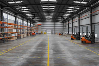 design 3d warehouse, industrial house, factory and commercial building