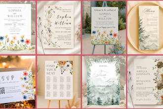 design a custom wedding invitation suite, rsvp stationery