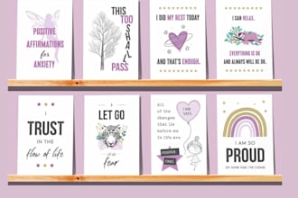 design modern affirmation card etsy card motivational card inspiration card