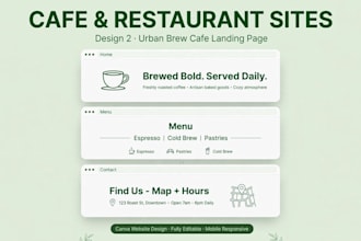 make a canva website design and canva landing page