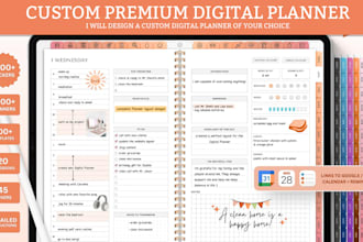 etsy digital planner, hyperlinked planner, etsy digital product, digital journal