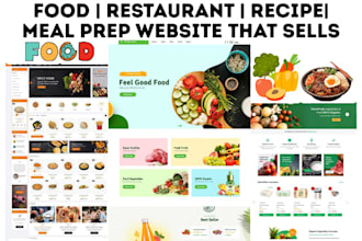 design shopify store restaurant recipe meal prep food delivery catering website