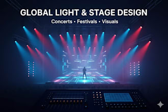 do stage lighting, stage design, stage setup, 3d stage visualization