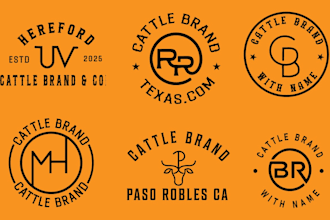 do vintage farm or ranch logo for cattel brand