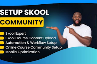 create skool community setup mighty network kajabi online course content manager
