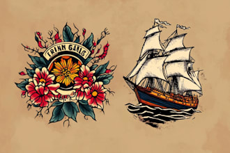make traditional or old school tattoo design